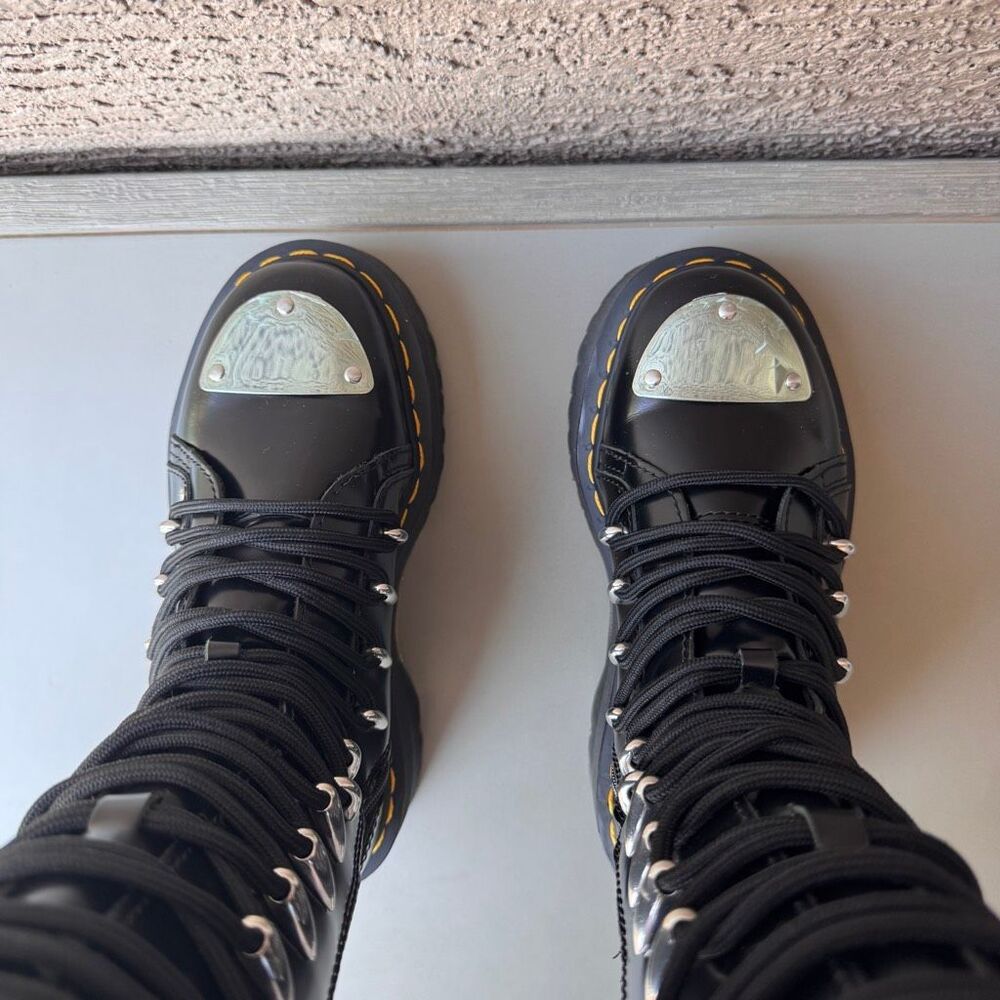 Dr. Martens 1B60 LTT Max Quad Retro Sole Platform Knee Boots Metal Toe Womens 5 - Picture 5 of 16